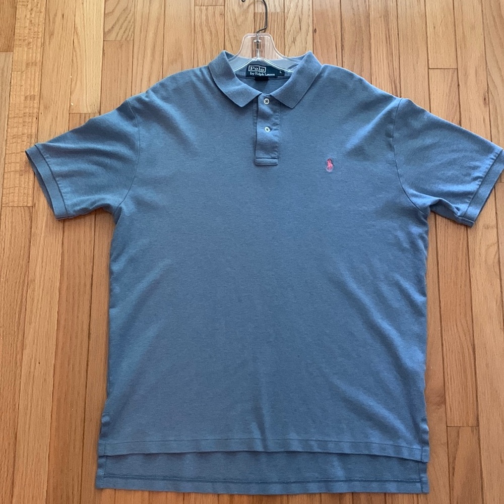 Polo by Ralph Lauren Soft Light Blue 100% Cotton Polo Shirt, L